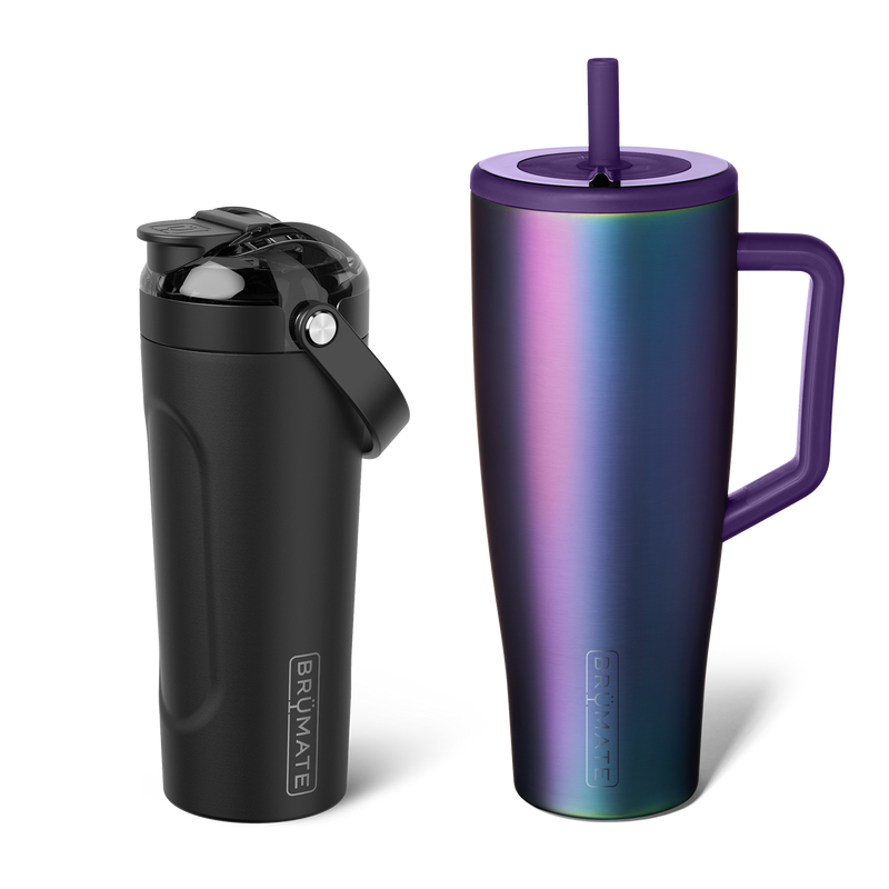 Shake + Glow Bundle | Dark Aura & Matte Black | 40oz/25oz - Modern Sip-Set