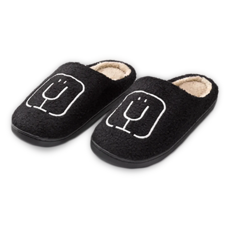 BruMate Fuzzy Slippers | Black - Classic Weekend-Wear