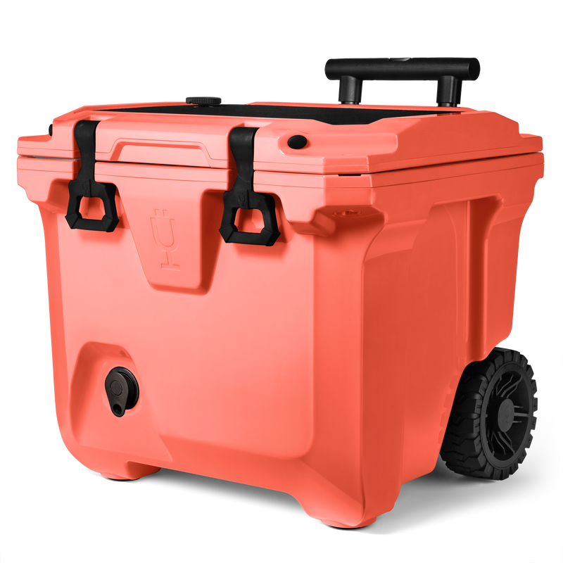 Br Tank 35-Quart Rolling Cooler | Papaya - Evening Tailgate