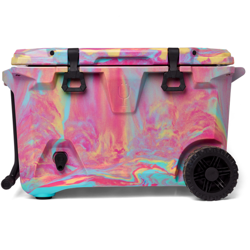 Br Tank 55-Quart Rolling Cooler | Rainbow Swirl - Evening Day-Trip